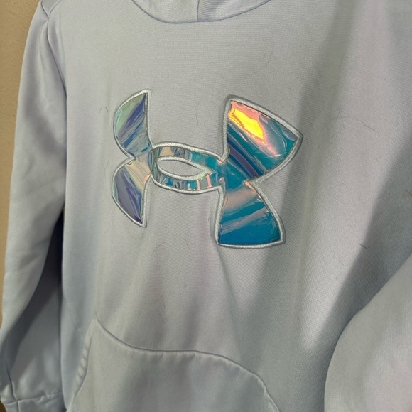 Under Amour Girl's Iridescent Big Logo Fleece Pullover - Picture 2 of 5